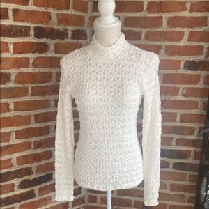 Sanctuary White Fitted Ribbed Long Sleeve Blouse NWT